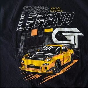 Miken streetwear yellow Mazda rx7 race car t shirt